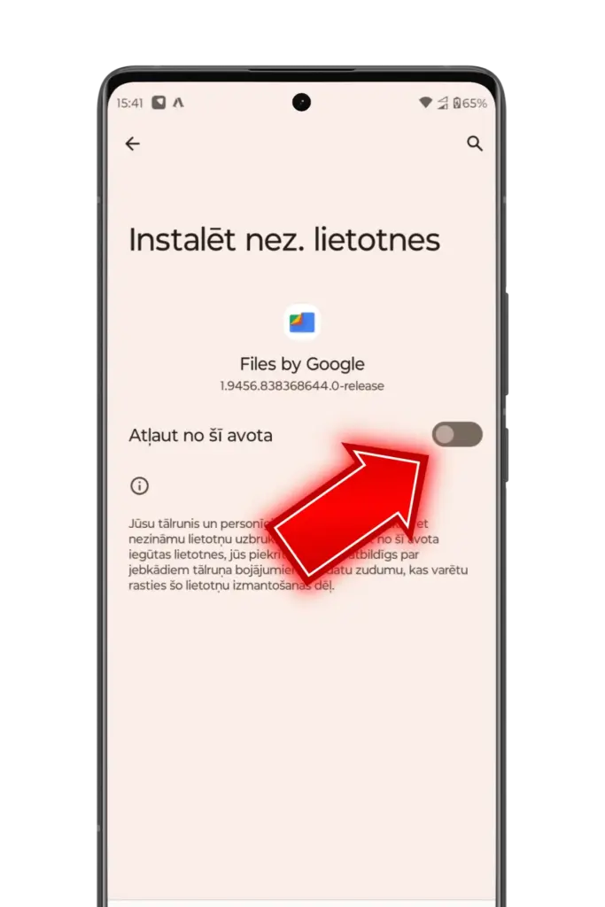 Allow installation from trusted sources lv