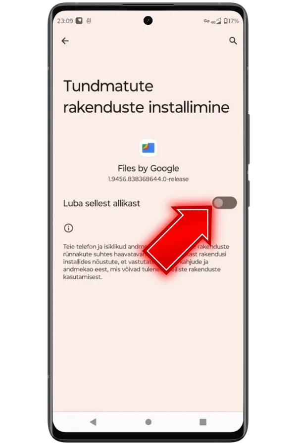 Allow installation from trusted sourcess ee