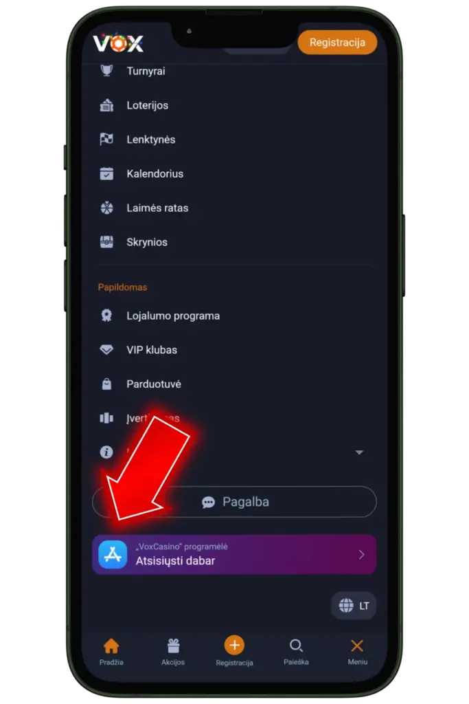 Click on download ARK iOS lt