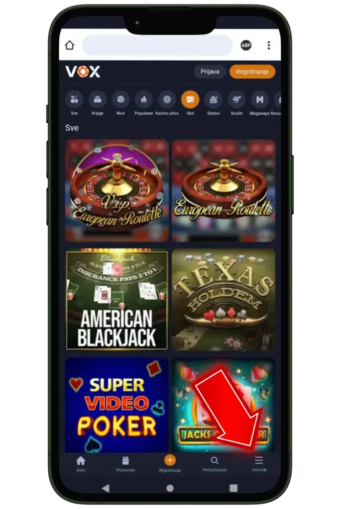 Go to the App Vox Casino iOS hr