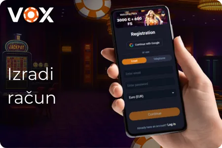 Vox Casino prijava Izradi račun