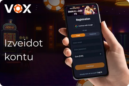 Vox Casino pieteikšanās Izveidot kontu