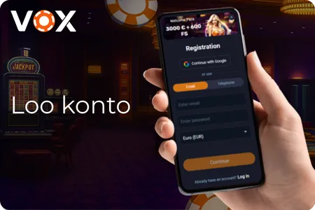 Vox Casino sisselogimine Loo konto