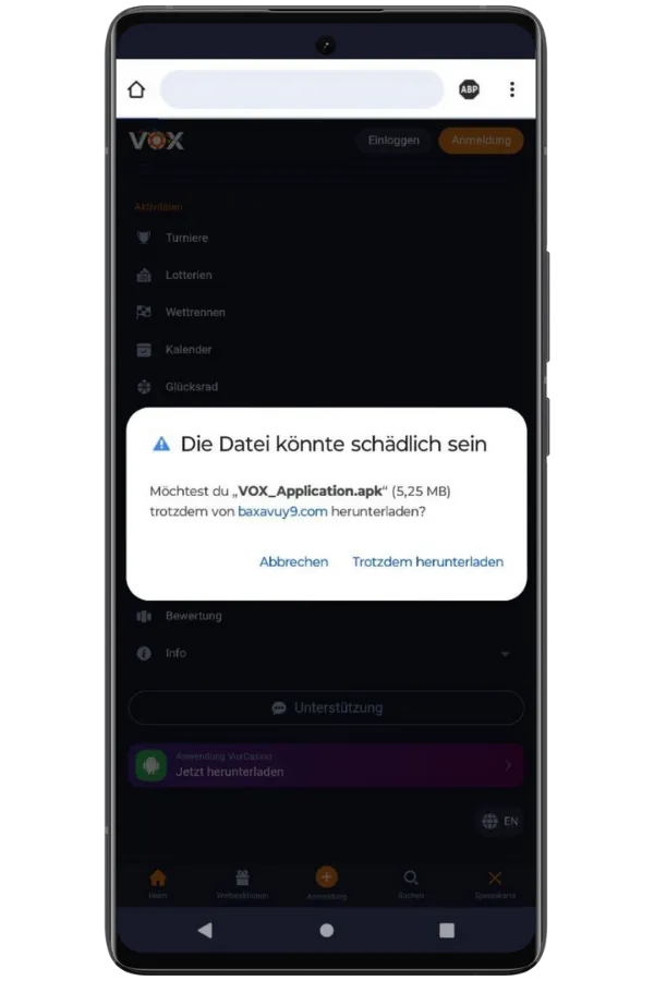 Open the downloaded APK file de