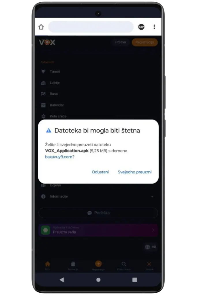 Open the downloaded APK file hr
