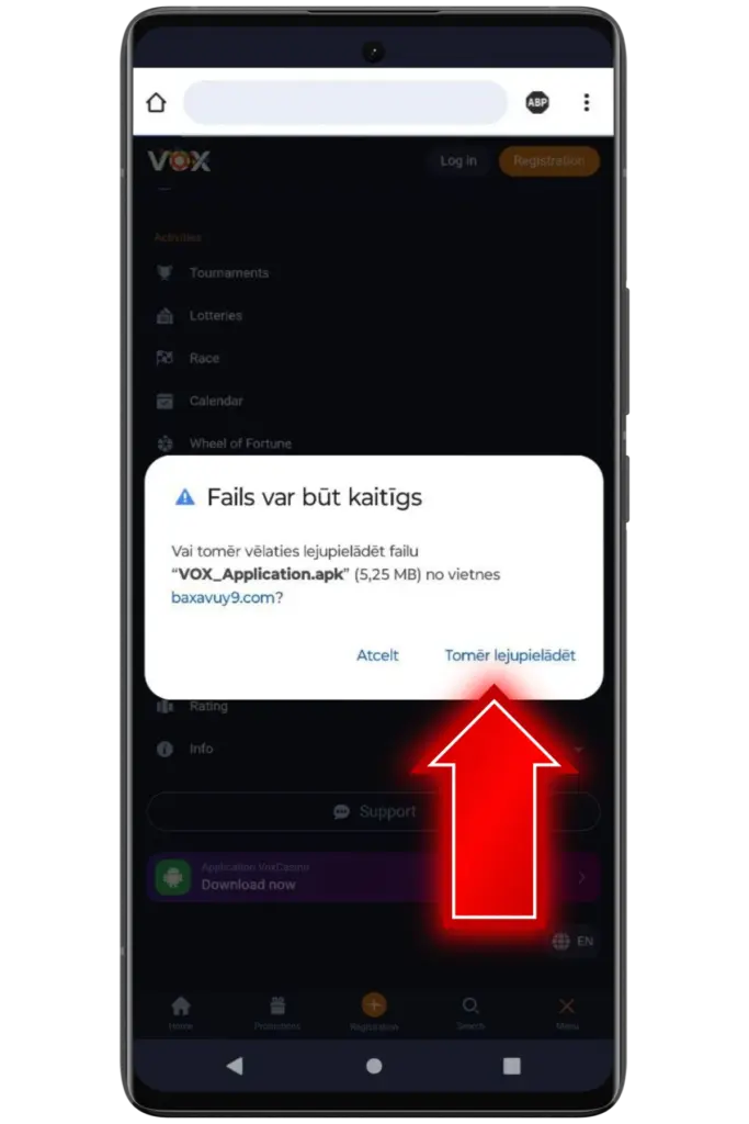 Open the downloaded APK file lv