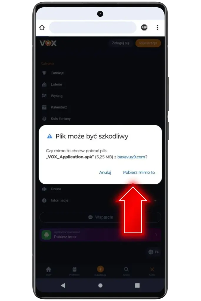 Open the downloaded APK file pl