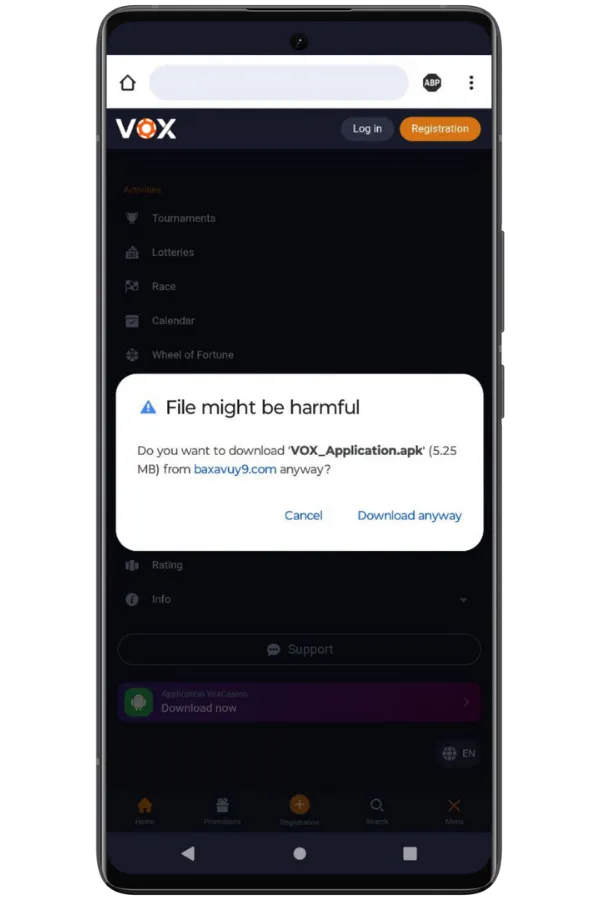 Open the downloaded APK file