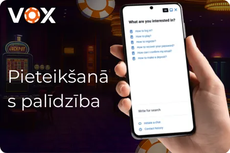 Vox Casino pieteikšanās palīdzība