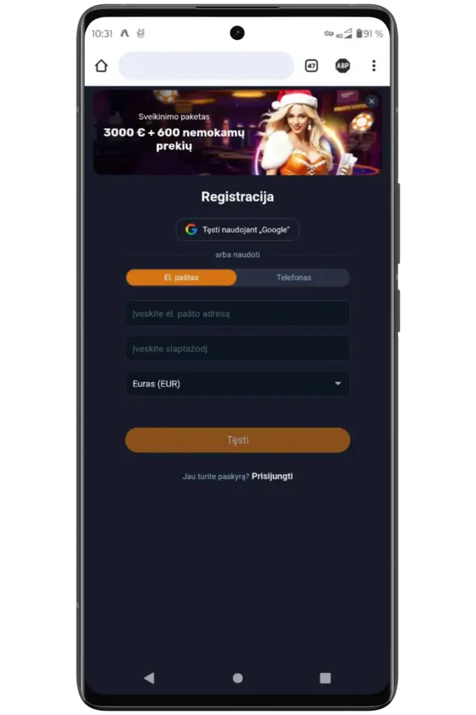 Run the application Vox Casino LT