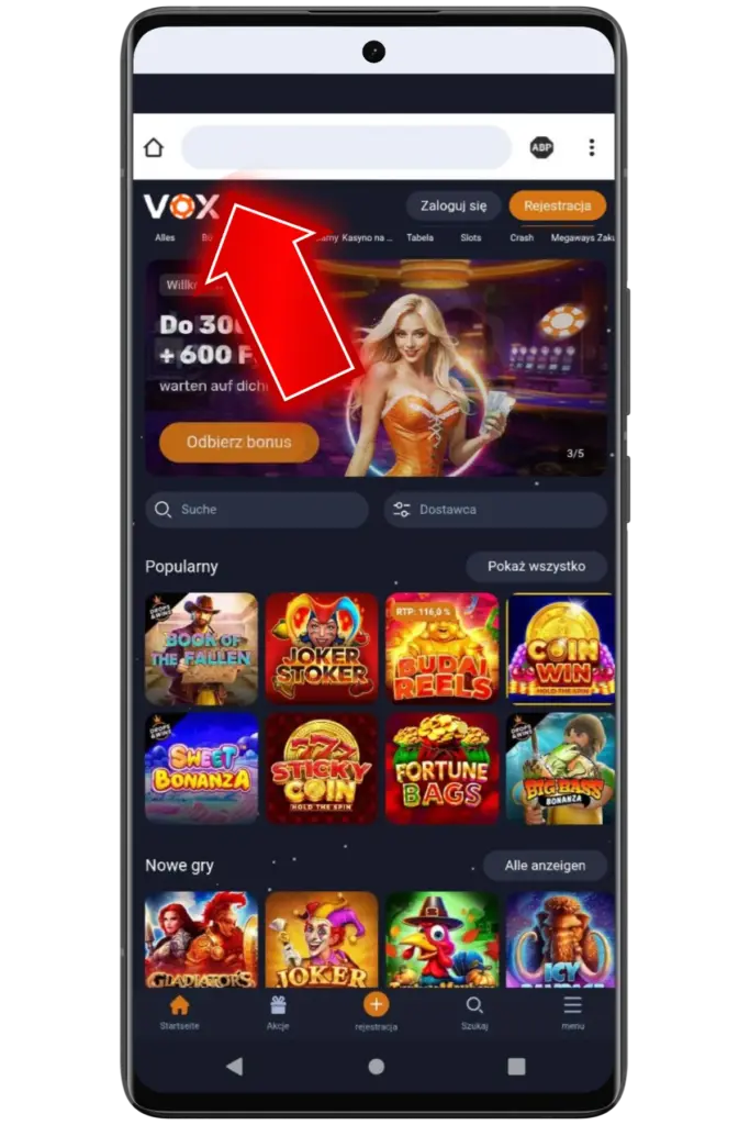 Visit the Vox Casino for Android pl