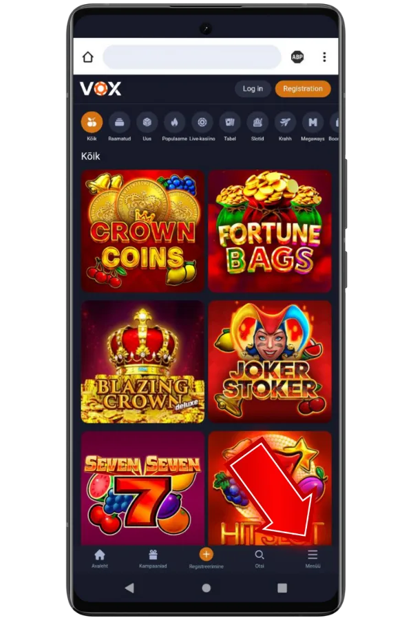 Visit the official Vox Casino website ee