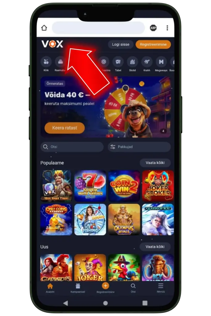 Visit the official Vox Casino website for iOS ee