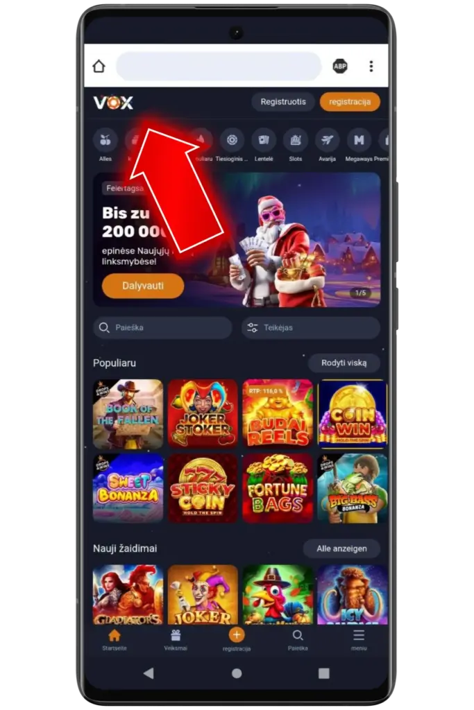 Visit the official Vox Casino website lt