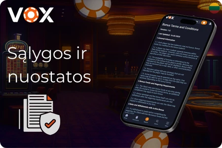 Vox Casino sąlygos ir nuostatos