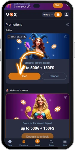 Vox Casino aktivizējiet bonusu