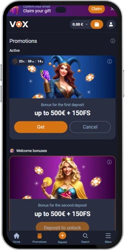Vox Casino atveriet akciju lapu