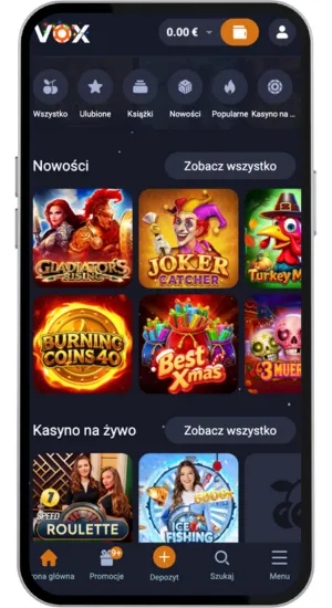 Gry w menu głównym Vox