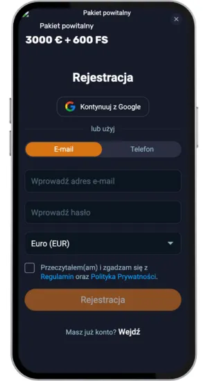 Rejestracja w kasynie Vox